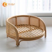 PET LOVE Japanisches Minimalistisches Prinzessinnen-Stil Luxus Naturrattan Gewebtes Solides Hundebett Wasserdicht Atmungsaktiv Sommer-Design für