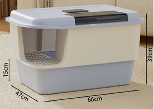 Bac à litière entièrement fermé en PP, style couloir, anti-odeur, anti-éclaboussures, facile à nettoyer, pour intérieur - Product Image 2