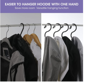 Wholesale Hoodie Hangers S-shaped <b>Plastic</b> <b>Hook</b> Rack Multifunction Sustainable Modern Living Room Clothing Organizer Single - Product Image 4