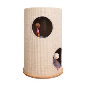 Cama de Sisal para Gatos con Superficie Rascadora, 2 Niveles, Estructura de Escalada Cerrada para Gatos de Interior, Tamaños Grande y Mediano - Product Image 3