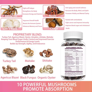 Gomitas Biocaro 10 en 1 con Complejo de Melena de León, Potenciador de <span class=keywords><strong>la</strong></span> Concentración y <span class=keywords><strong>la</strong></span> <span class=keywords><strong>Memoria</strong></span> para Adultos - Product Image 3