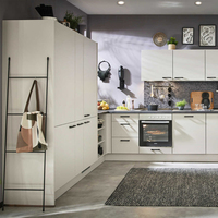 Gabinetes de Cocina Modulares Personalizados sin Manijas con Encimera de Piedra para Villa Moderna