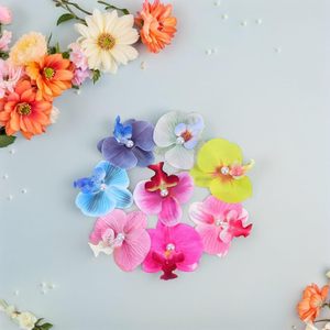 Pinza para el pelo de 9 cm con diseño de mariposa y flor, con perlas, para mujer, estilo Phalaenopsis, accesorio para el cabello. - Product Image 5