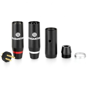 Carcasa de pintura esmerilada chapada en oro de 24K macho HIFI Audio <span class=keywords><strong>XLR</strong></span> <span class=keywords><strong>conector</strong></span> <span class=keywords><strong>XLR</strong></span> enchufe 3 pines para cable de altavoz - Product Image 1