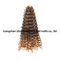 Perruque en soie haute température, style européen-américain, pour tresses au crochet africaines, à double trame machine, effet vague d'eau, biologique, disponible immédiatement