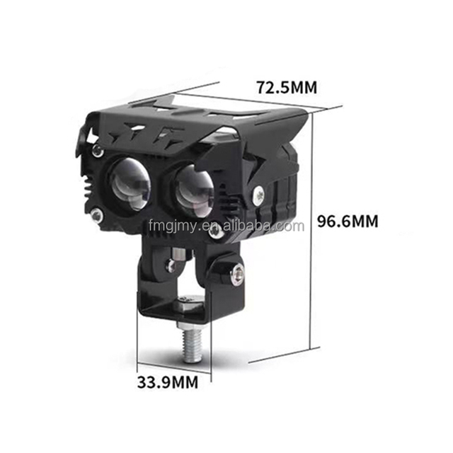 Motorcycle Driving LED Headlight Auxiliary Spotlight Yellow White Dual Color Fog Light 12V 24V 30W Mini Projector Lens