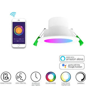 Voice Control Music WIFI Bluetooth Zigbee Google Alexa Smart Light Recessed Facial 10W RGB Cct