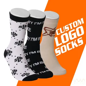 Calcetines deportivos de algodón informales con logotipo personalizado, calcetines personalizados para hombre, calcetines personalizados con diseño Youe Own Logo