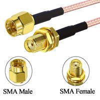 Câble coaxial RF OEM RG316 RF1.13 RG178 Pigtail Jumper Cable, assemblage de câble coaxial SMA personnalisé