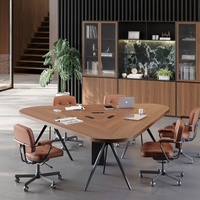 Bureau de réunion en bois de luxe pour 10 personnes, tables de conférence en bois plaqué