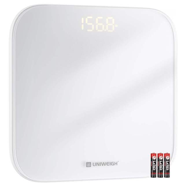 LCD Display Digital Bathroom Scale 400lbs/180kg Tempered Glass Platform Scale Precise Electronic Body Fat Weighing Scale