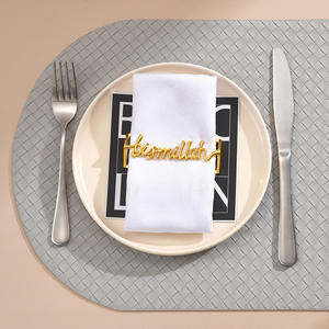 Décoration de table en gros, alliage de zinc de haute qualité, anneau de serviette Bismillah doré, fête de Pâques, anneau de serviette en métal doré Bismillah - Product Image 5