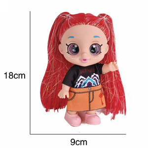 <span class=keywords><strong>Figurine</strong></span> de dessin animé K Hunter Girl Group, Poupée miniature enfant ronde de 18 cm (7 pouces) avec yeux 5D, motif Tigre Bleu, avec armes - Product Image 4