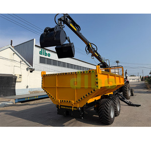 DIBO CE Matériel forestier et agricole : Grue forestière à benne basculante pour copeaux de bois, sciure et coquilles, avec remorque wagon 4x4 - Product Image 2