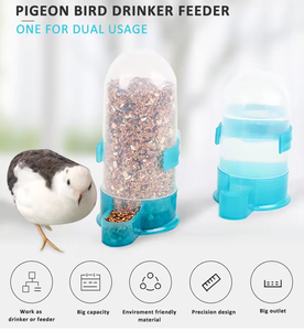 Mangiatoia e Abbeveratoio Automatico 2-in-1, Distributore a Gravità di Cibo e Acqua per Piccioni, Mynah, Pappagalli - Product Image 4