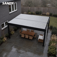 Pergola en aluminium sur mesure avec toit à lames orientables et éclairage LED pour patio