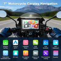 Navegador GPS con Pantalla Táctil de 7 Pulgadas para Motocicleta, CarPlay Inalámbrico, Android Auto, DVR Dual 2K+2K, Monitor para Moto, Resistente al Agua IPX7, ZC18+TPMS