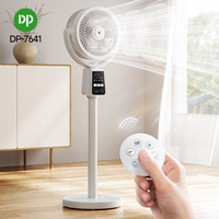 Ventilateur sur Pied Rechargeable à Panneau Solaire avec Lumière LED 7 Pouces, Télécommande et Sortie Multi-fonctions