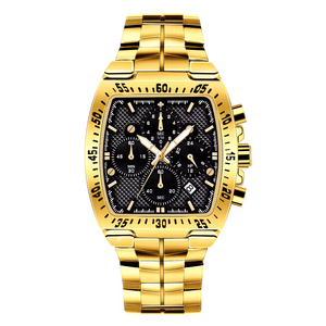 Custom Your Own Casual Tonneau Wristwatch Mens Waterproof Luxury Stainless Steel Luminous Hands Reloj Hombre Quartz <b>Watch</b> - Product Image 1