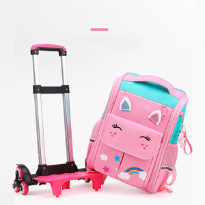 Guangdong léger garçons Trolley <span class=keywords><strong>cartable</strong></span> imprimé Logo Oxford matériel sac à dos avec fermeture à glissière pour l'école des enfants - Product Image 4