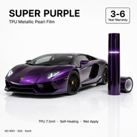 Film de protection automobile (PPF) TPU violet super résistant, auto-réparant, anti-rayures, anti-jaunissement, hydrophobe et résistant aux UV pour modification automobile
