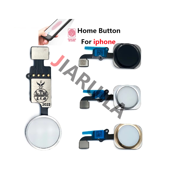Home Button for Iphone 5S 6 6S 7 8 Plus Home Button Key Fingerprint Scanner Return With Flex Cable Repair Replacement