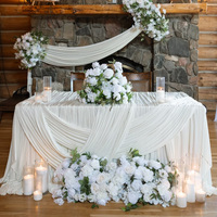 Nouvelle housse de table drapée en soie de lait et élasthanne, sans plis, pour la décoration de mariages et d'événements