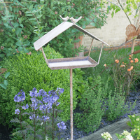 Support pour mangeoire à oiseaux en métal robuste, résistant aux intempéries, facile à installer, réglable en hauteur, JH-Mech W33cm X D22cm X H123cm