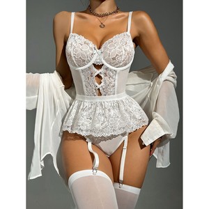 AliExpress New Style Heart-<b>Shaped</b> Lace Sexy See-Through <b>Bodysuit</b> See-Through Nightgown Lingerie Wholesale Available - Product Image 2
