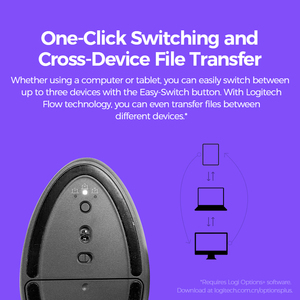Logitech Lift Ergonomic Vertical <b>Mouse</b>, Wireless Bluetooth Silent <b>Mouse</b>, Dual-Mode, Suitable for Mac, Vertical, and Small Hands - Product Image 4
