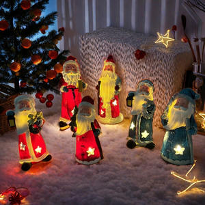 Vente en gros transfrontalière : Ornement de fête de Noël en résine époxy sculptée, motif Père Noël et Bonhomme de neige, style art populaire artistique, pour décoration de maison et de bureau - Product Image 4