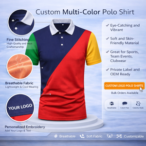 Polo Personalizado Multicolor para Hombre, Polo Deportivo con Paneles en Contraste para Eventos Deportivos, Uniforme de Club, OEM, ODM - Product Image 2