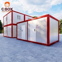 Cbox Wholesale - Appartement modulaire préfabriqué de 20 pieds, 2 étages, hôtel de camping, bureau, maison conteneur détachable