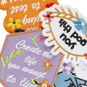Écusson thermocollant écologique brodé avec des mots anglais, étiquette, badge, patch papillon pour accessoires vestimentaires en toile - Product Image 4