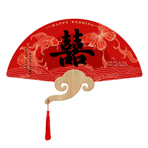Éventails de mariage de style chinois Magpie pour la mariée et les demoiselles d'honneur, accessoires photo ronds en plastique S11 - Product Image 5