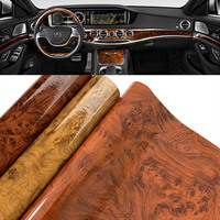 Pegatina Decorativa para Interiores de Automóviles de 0.3*50m, Película de Grano de Madera Simulada con Efecto Ojo de Pájaro, Superficie Brillante y Gruesa, Calcomanía para Modificación de Interiores de Automóviles