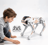 Chien robot télécommandé RC, chiot interactif programmable, jouet électronique pour enfants, cadeau pour garçons