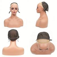 Perruque de haute qualité avec bonnet élastique à dentelle frontale 4*4 13*4, sangle réglable, style classique étroit/large, en matériau composite noir/marron