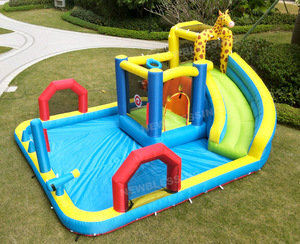 HAPPY <b>Inflatable</b> <b>Water</b> <b>Slide</b>,Bounce House With <b>Slide</b> for Wet and Dry,Multiple Playing Areas Bouncer <b>Inflatable</b> Bouncer <b>Water</b> Sli - Product Image 4