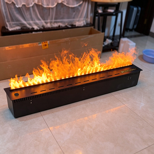 <span class=keywords><strong>Chimenea</strong></span> Eléctrica de Estilo Contemporáneo, Inserto Tipo Cassette, Llama Realista LED, Vapor de Agua, 3D, 1m, Control por Aplicación, para Hotel - Product Image 3
