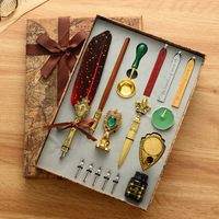 Kit de perles de cire pour sceau d'encre, stylo et sceau de cire rétro, calligraphie, sceau, boîte-cadeau, nouveau