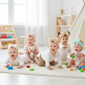 5 pièces nouveau bandeau européen américain doux élastique en Nylon <span class=keywords><strong>maille</strong></span> arc avec dentelle <span class=keywords><strong>Turban</strong></span> Style cheveux accessoires pour bébé filles enfants - Product Image 2