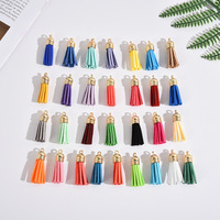 Meetee BB218 Suède Kwastje Charm Mini Franje Hangertje met Gouden Kapje Lus voor Handtassen Sleutelhangers Sieraden DIY Knutsel Accessoires