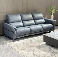 Canapé inclinable électrique en cuir véritable, deux places, extensible, avec télécommande, pour salon - Vente en gros