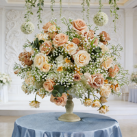 Boule de fleurs artificielles en soie en gros, arrangement floral pour allée de mariage, chemin de table, centre de table pour décoration événementielle