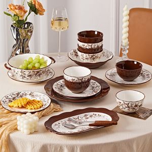 Fast Delivery Customized Color Stoneware Dinnerware <b>Sets</b> Exquisite Vintage Classic Eco-Friendly Dishwasher <b>Microwave</b> Oven Safe - Product Image 3