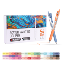 Stylos à peinture acrylique rétractables Wood No Bleed 0,7 mm, marqueurs à encre anti-bavures pour papier fin, journalisation, agenda, décoration, 54 couleurs