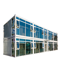 Structure Design Maison Double Flat Pack Maison Préfabriquée Conteneur Préfabriqué Acier Allstar Bureau Gris Porte en Acier Panneau Sandwich