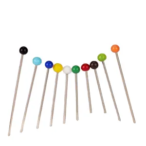 Colorful Straight Quilting Pins Sewing Pins Glass Ball Head Pins with Pearl Heads for Dressmaker Jewelry Decoration