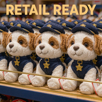 Jouets en peluche personnalisés pour chiens de police OEM ODM, poupées en peluche en forme de voiture de police et de panneau de signalisation, vente en gros, cadeau pour enfants